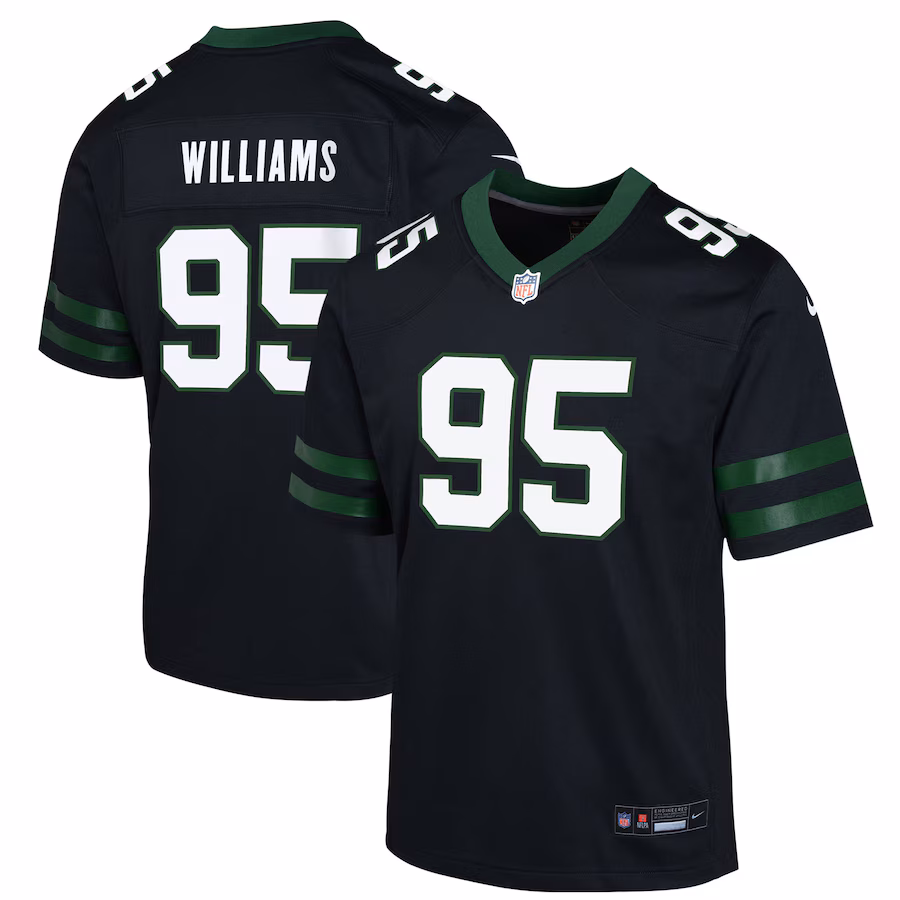 Youth New York Jets Quinnen Williams Nike Legacy Black Alternate Game Jersey - ujerseystore