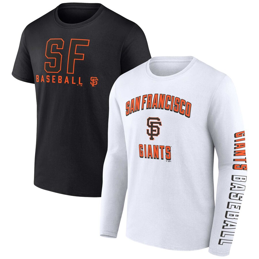 Men's San Francisco Giants Fanatics Black/White Two-Pack Combo T-Shirt Set - ujerseystore