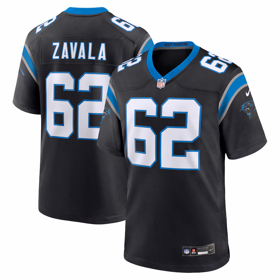 Men's Carolina Panthers Chandler Zavala Nike Black Game Jersey - ujerseystore