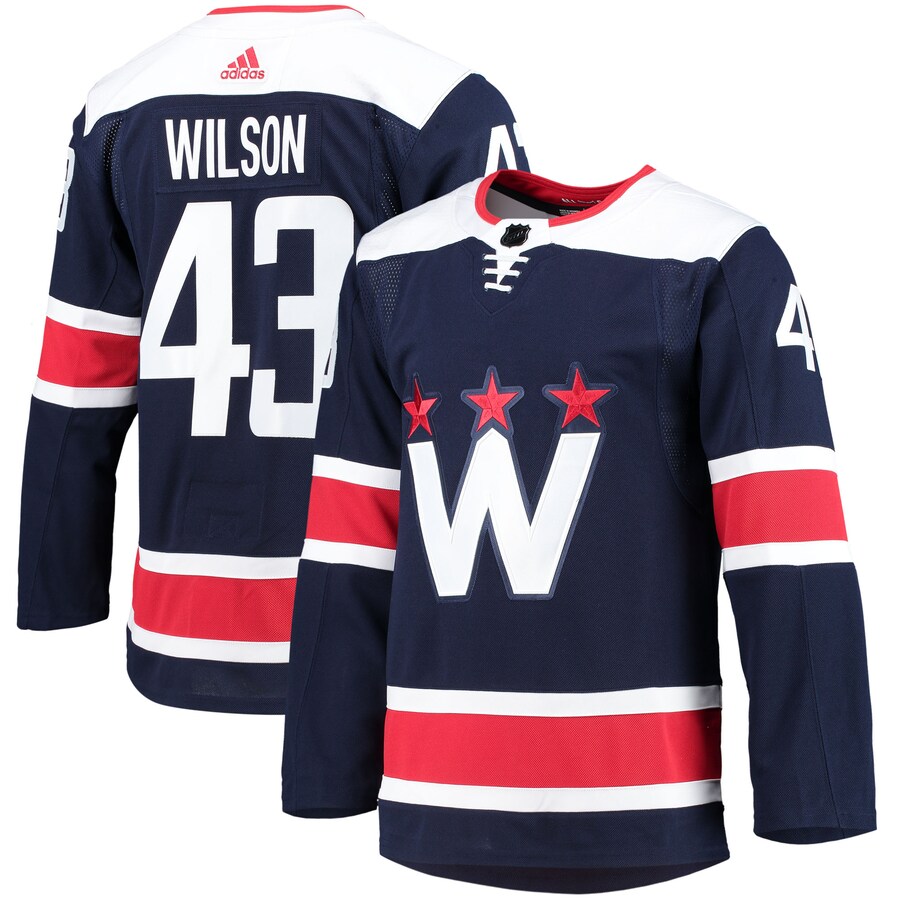 Men's Washington Capitals Tom Wilson adidas Navy Alternate Primegreen Authentic Pro Player Jersey - ujerseystore