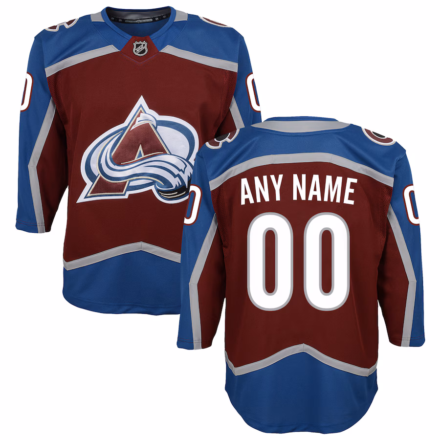 Youth Colorado Avalanche Burgundy Home Premier Custom Jersey - ujerseystore
