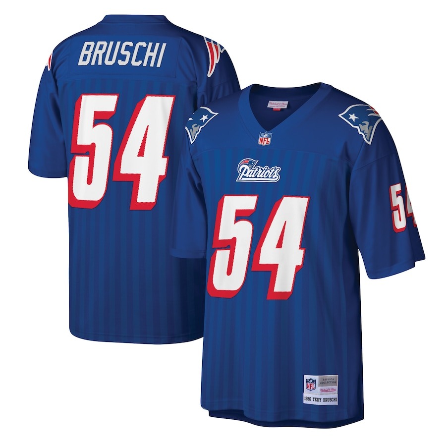 Men's New England Patriots Tedy Bruschi Mitchell & Ness Royal Legacy Replica Jersey - ujerseystore
