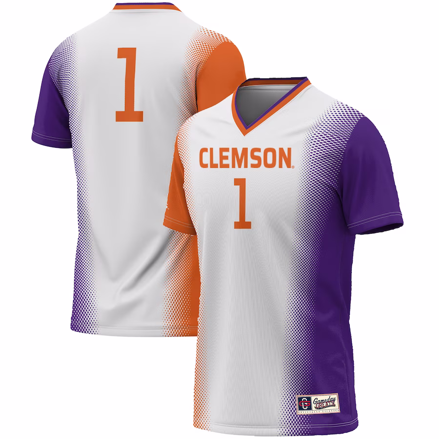 #1 Clemson Tigers GameDay Greats Unisex  Lightweight Women's Soccer Jersey - White - ujerseystore