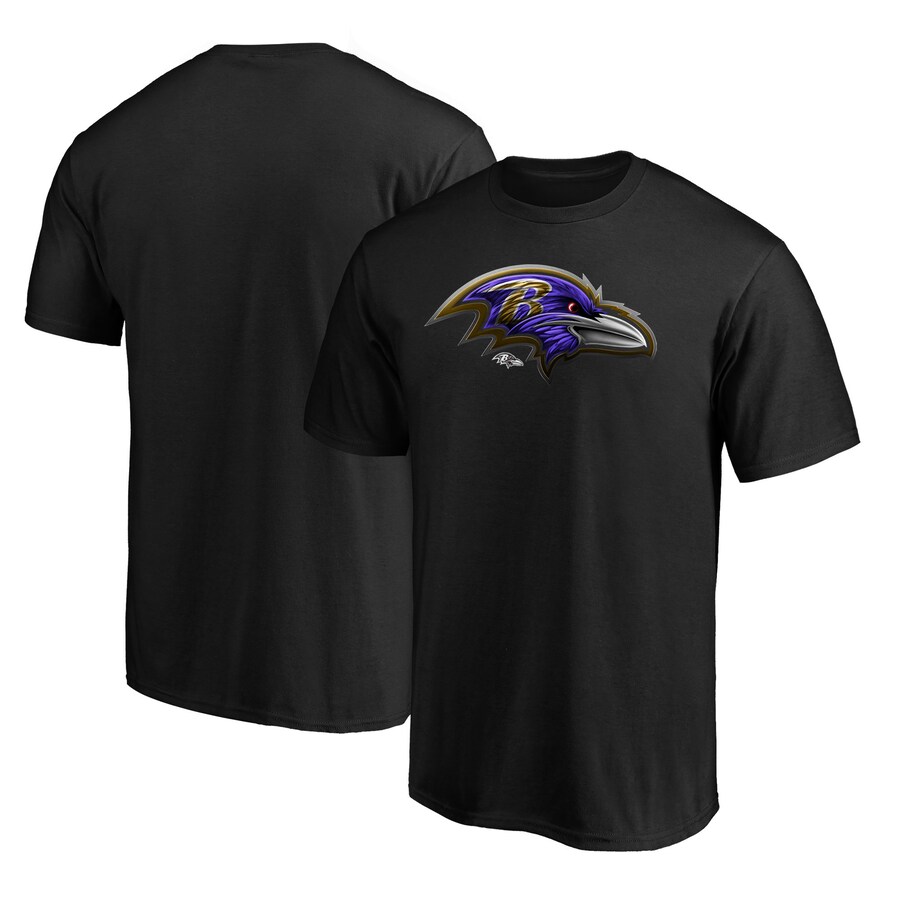 Men's Baltimore Ravens  Black Midnight Mascot T-Shirt - ujerseystore