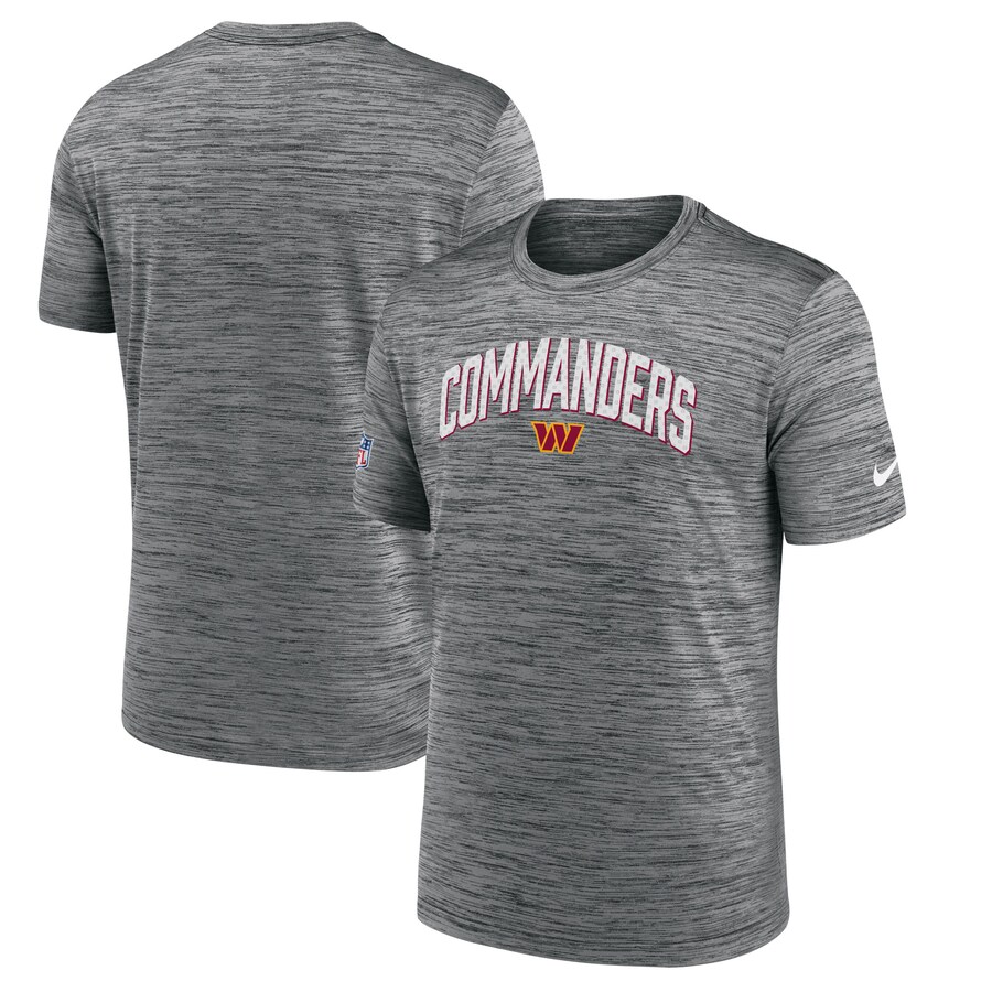 Men's Washington Commanders Nike Gray Sideline Velocity Athletic Stack Performance T-Shirt - ujerseystore