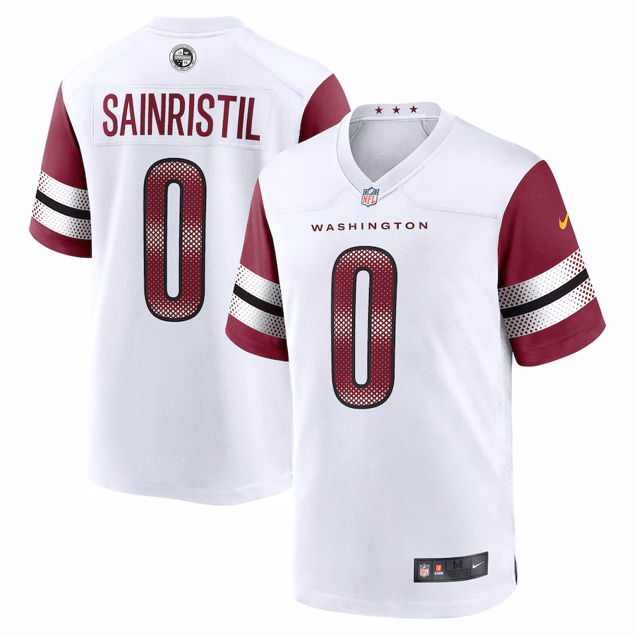 Men's Washington Commanders Mike Sainristil Nike White Game Jersey - ujerseystore