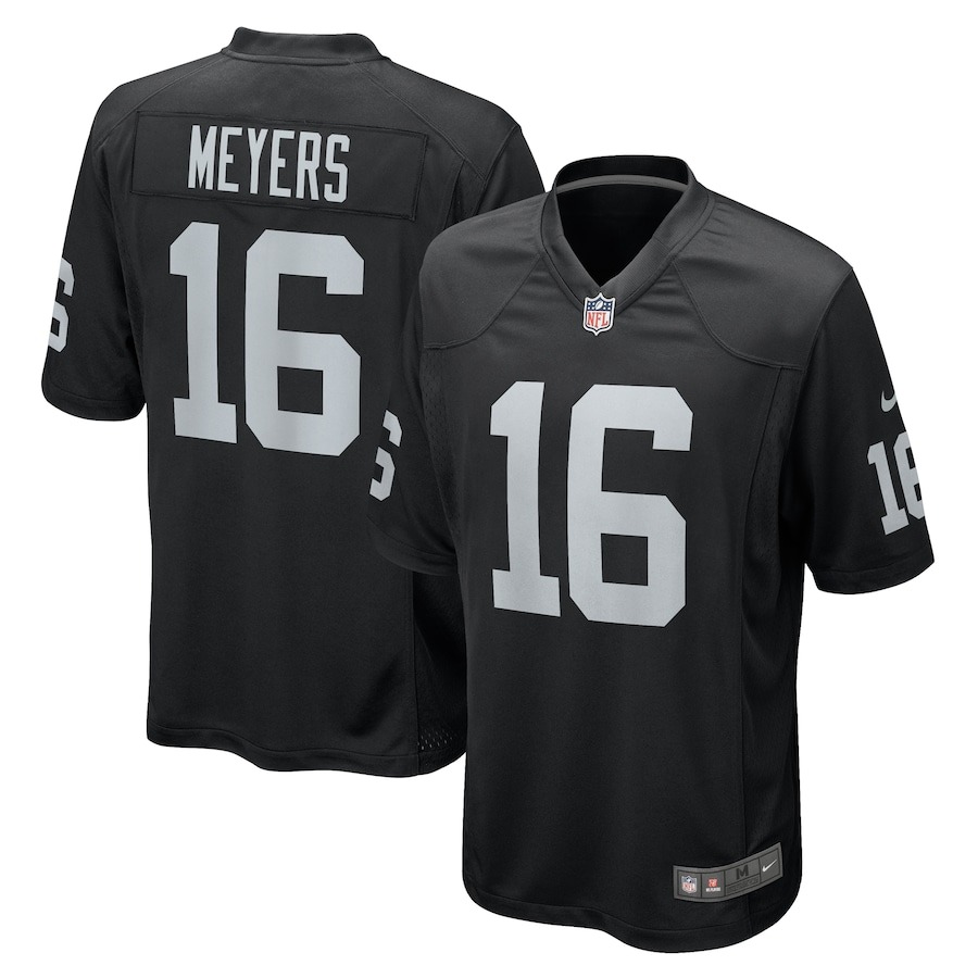 Men's Las Vegas Raiders Jakobi Meyers Nike Black Game Player Jersey - ujerseystore
