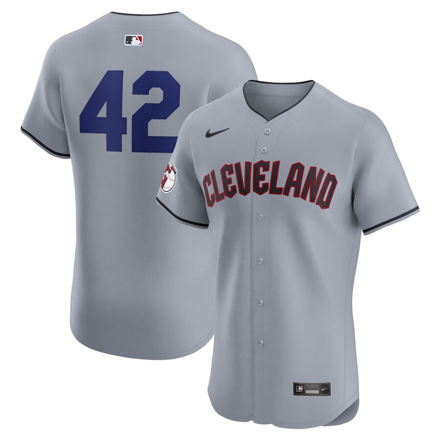 Men's Cleveland Guardians Nike Gray Road 2024 Jackie Robinson Day Elite Jersey - ujerseystore