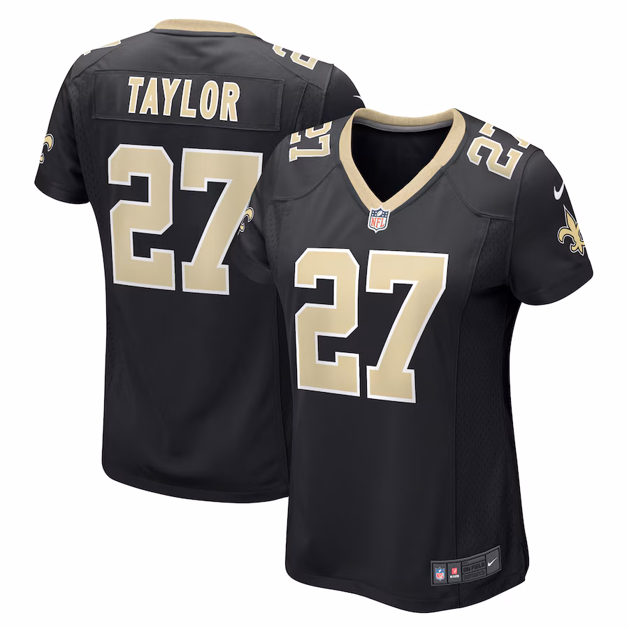 Women's New Orleans Saints Alontae Taylor Nike Black Game Player Jersey - ujerseystore