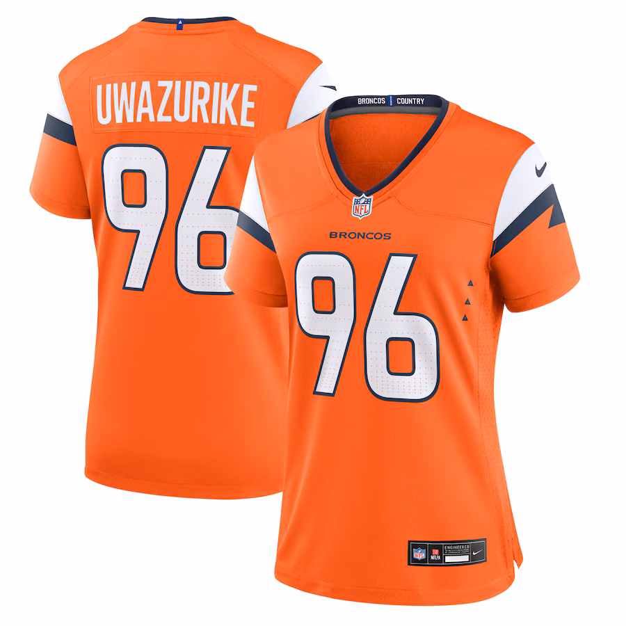 Women's Denver Broncos Eyioma Uwazurike Nike Orange Team Game Jersey - ujerseystore