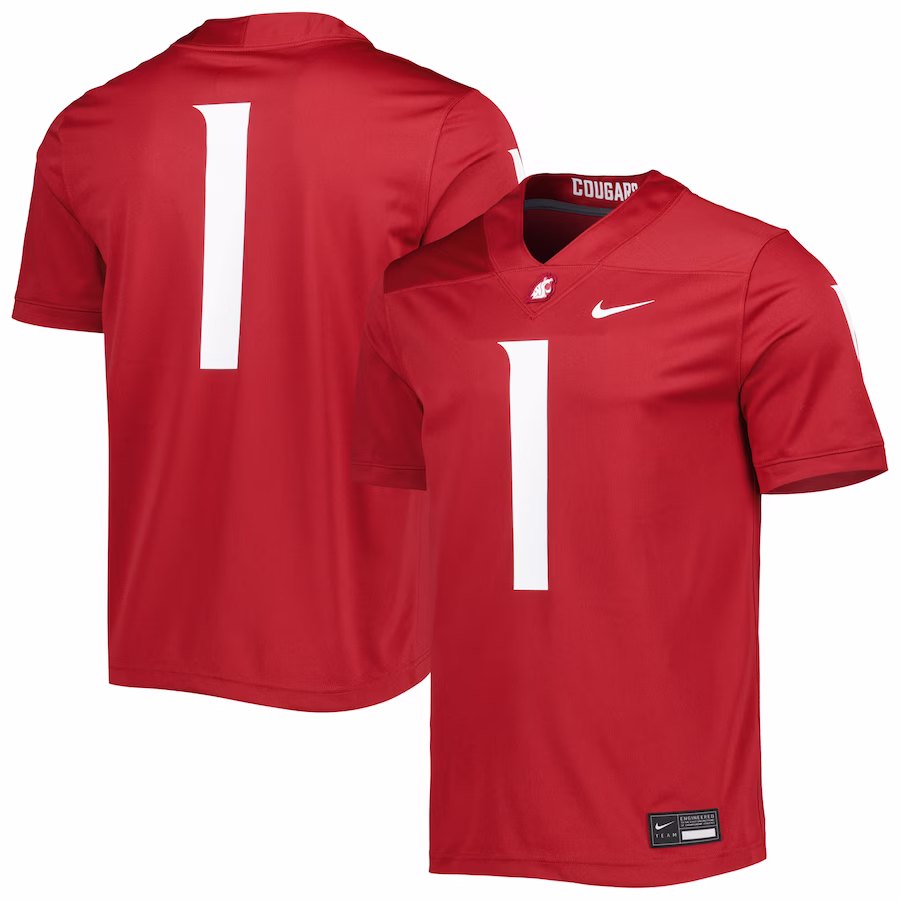 #1 Washington State Cougars Nike Untouchable Football Jersey - Crimson - ujerseystore