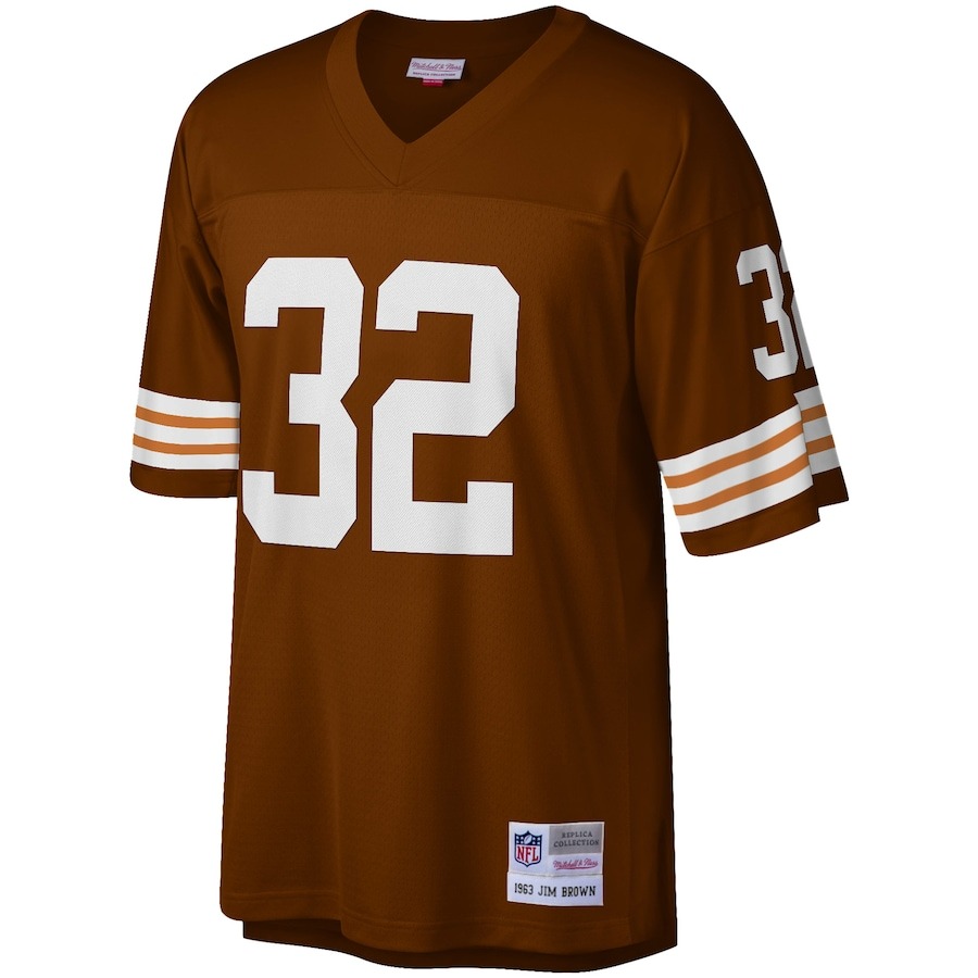 Men's Cleveland Browns Jim Brown Mitchell & Ness Brown Big & Tall 1963 Retired Player Replica Jersey - ujerseystore