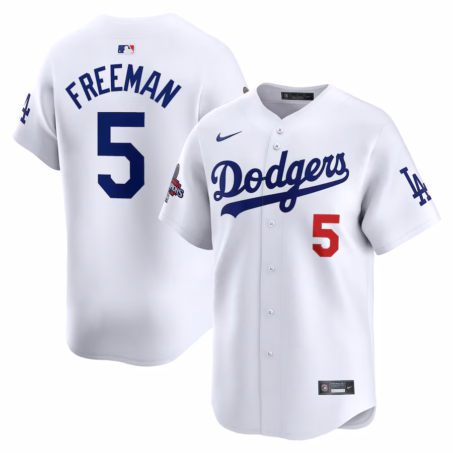 Men's Los Angeles Dodgers Freddie Freeman Nike White Home 2024 World Series Champions Limited Jersey - ujerseystore