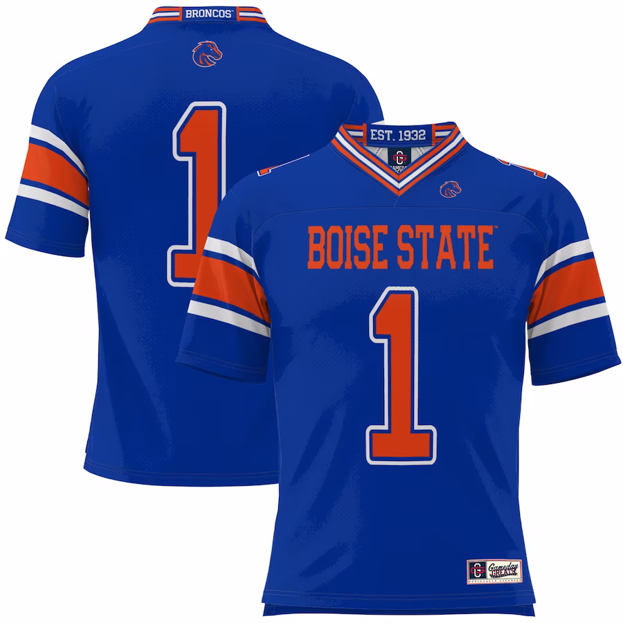 #1 Boise State Broncos GameDay Greats Football Jersey - Royal - ujerseystore