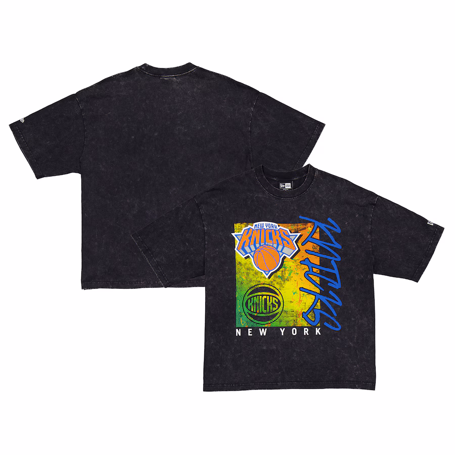 Men's New York Knicks New Era Black Sport Classics Enzyme Washed T-Shirt - ujerseystore