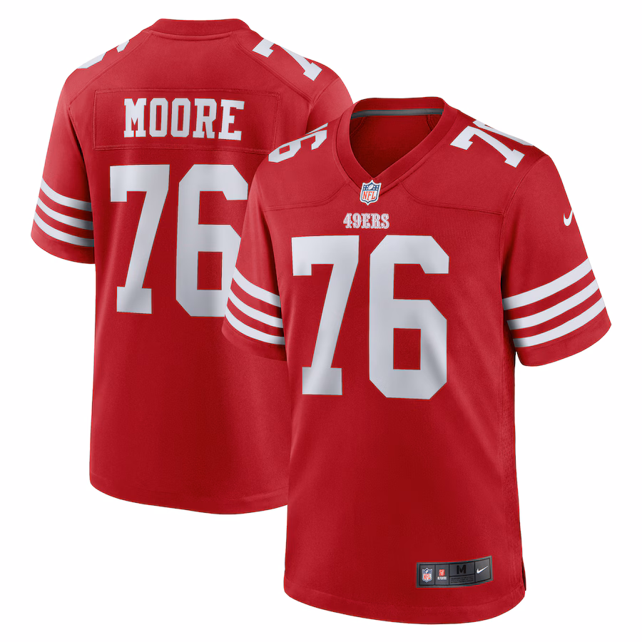 Men's San Francisco 49ers Jaylon Moore Nike Scarlet Game Jersey - ujerseystore