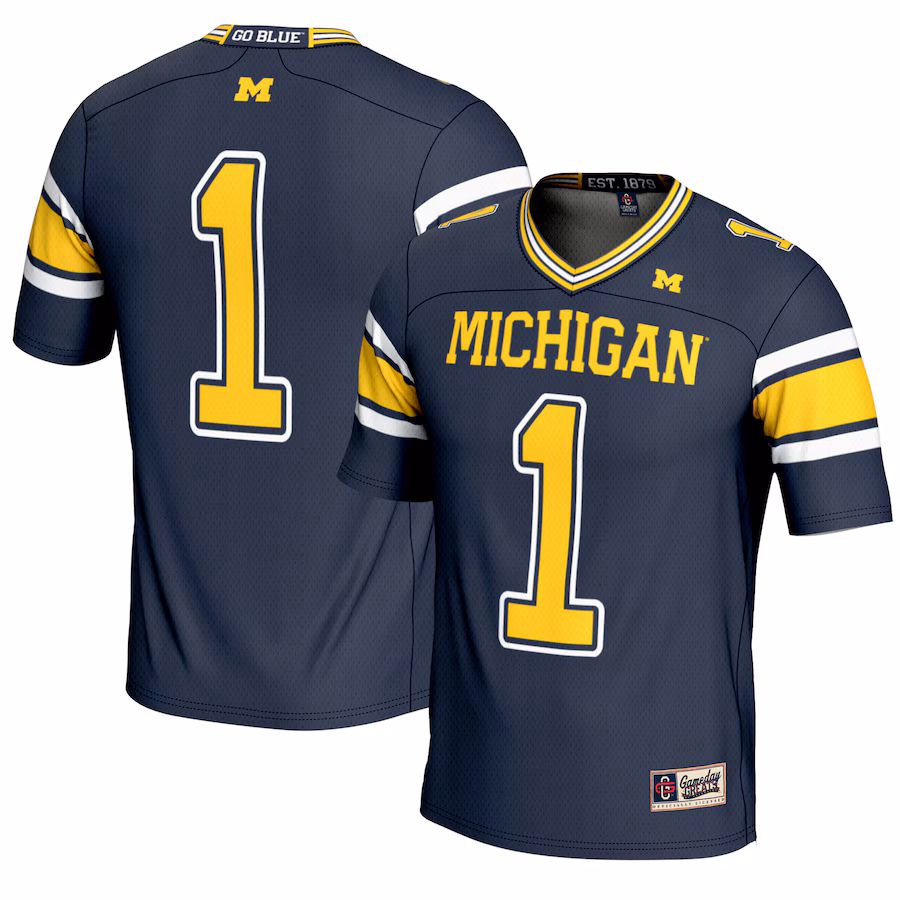 Youth GameDay Greats #1 Navy Michigan Wolverines Football Jersey - ujerseystore