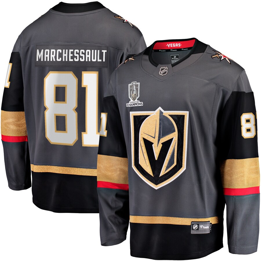 Men's Vegas Golden Knights Jonathan Marchessault Fanatics Branded Black 2023 Stanley Cup Champions Alternate Breakaway Player Jersey - ujerseystore