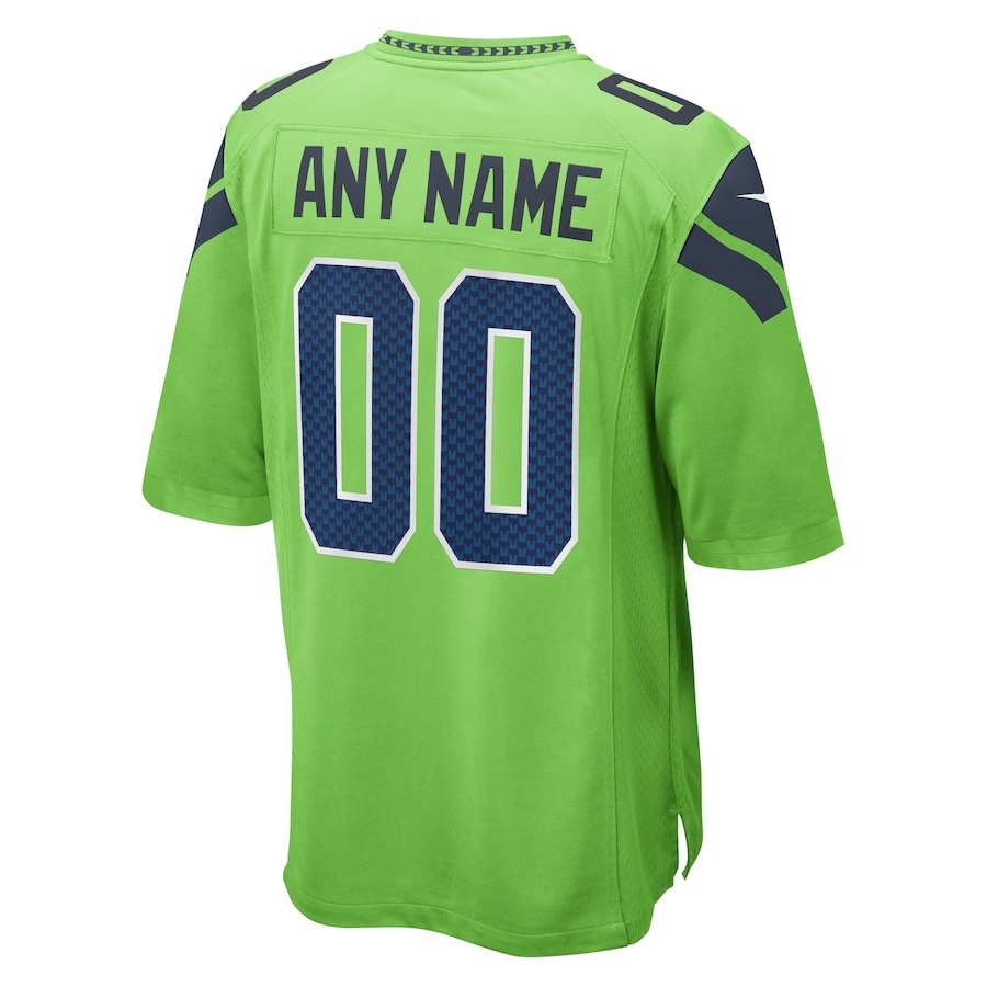 Men's Seattle Seahawks Nike Neon Green Alternate Custom Game Jersey - ujerseystore
