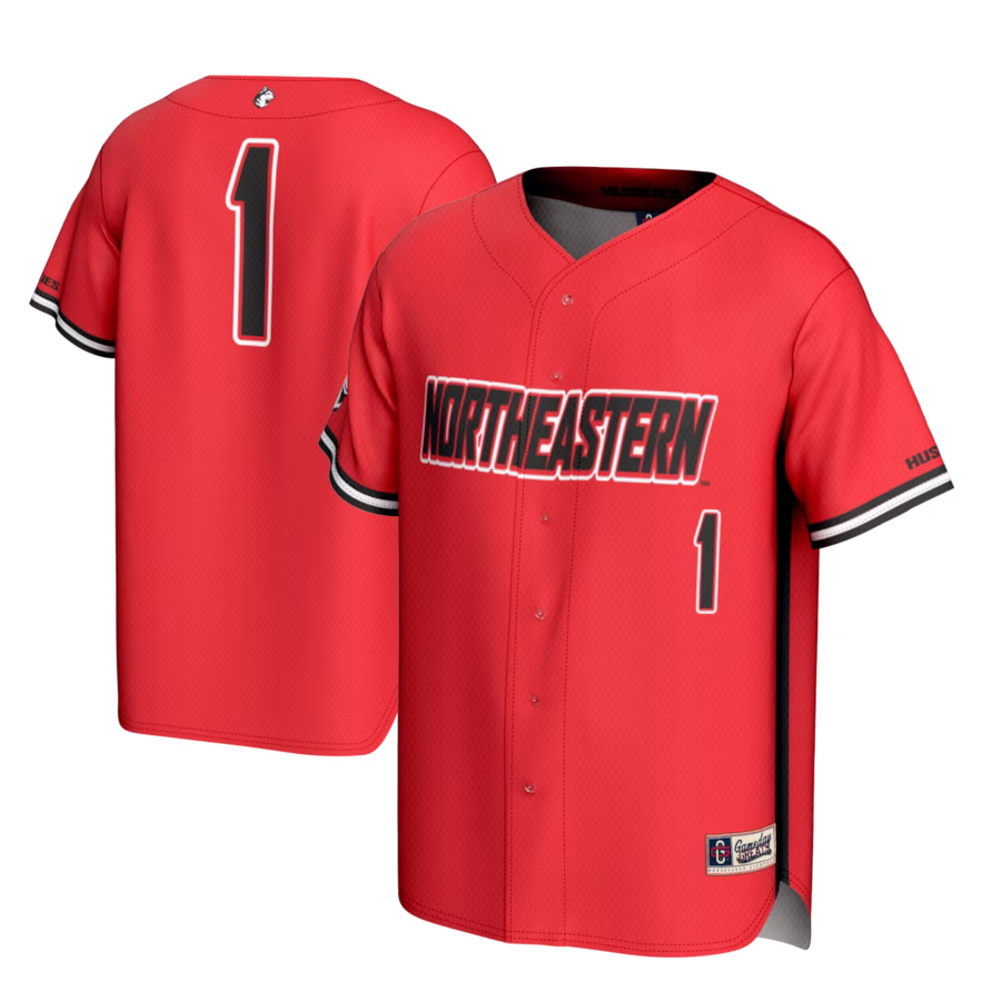 #1 Northeastern Huskies GameDay Greats Youth Lightweight Baseball Fashion Jersey - Red - ujerseystore