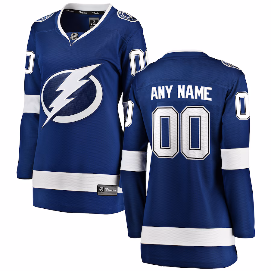 Women's Tampa Bay Lightning Fanatics Blue Home Breakaway Custom Jersey - ujerseystore