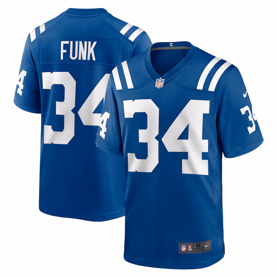 Men's Indianapolis Colts Jake Funk Nike  Royal Team Game Jersey - ujerseystore