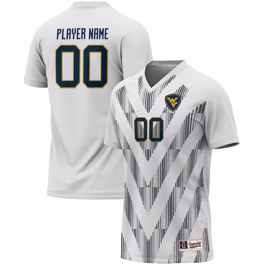 West Virginia Mountaineers GameDay Greats Youth Pick-A-Player NIL Lightweight Soccer Jersey - White - ujerseystore
