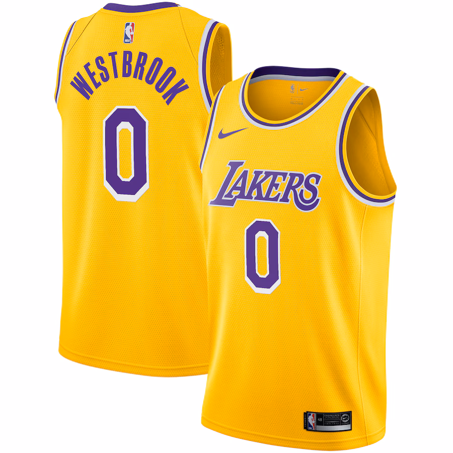 Men's Los Angeles Lakers Russell Westbrook Nike Gold 2020/21 Swingman Player Jersey - Icon Edition - ujerseystore