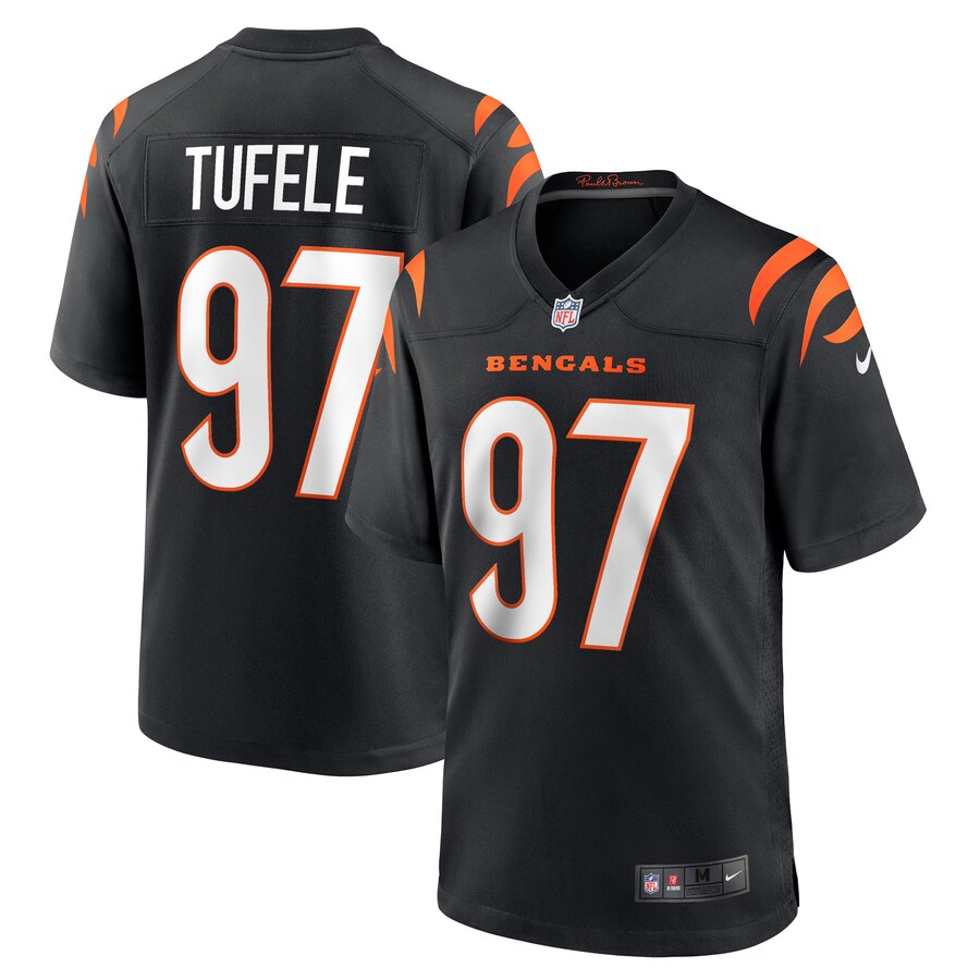 Men's Cincinnati Bengals Jay Tufele Nike Black Game Player Jersey - ujerseystore