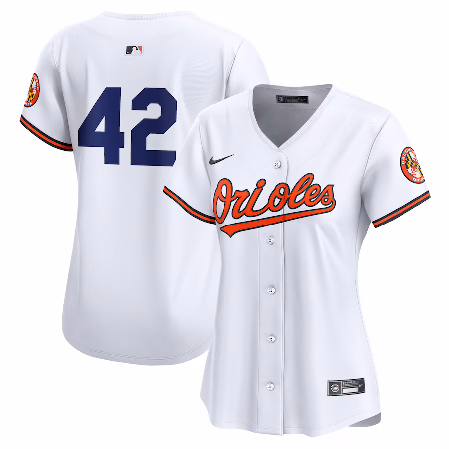 Women's Baltimore Orioles  Nike White 2024 Jackie Robinson Day Home Limited Jersey - ujerseystore