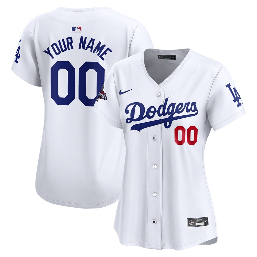 Women's Los Angeles Dodgers Nike White 2024 World Series Champions Home Custom Limited Jersey - ujerseystore