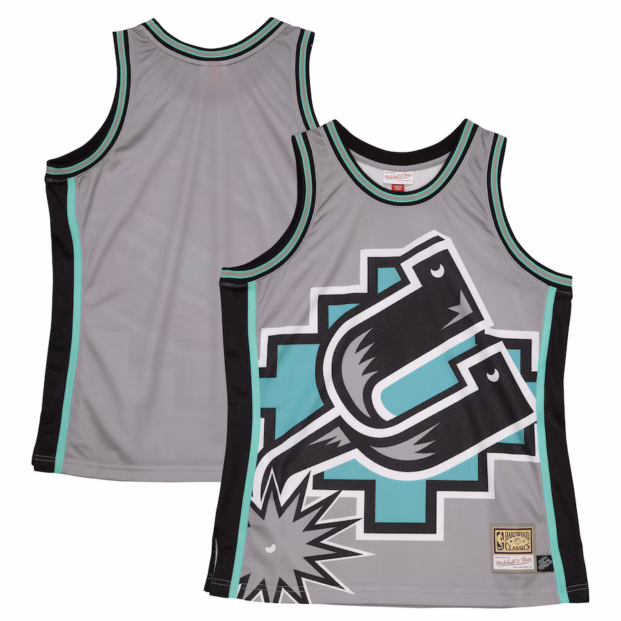 Men's San Antonio Spurs  Mitchell & Ness Gray Hardwood Classics Blown Out Fashion Jersey - ujerseystore