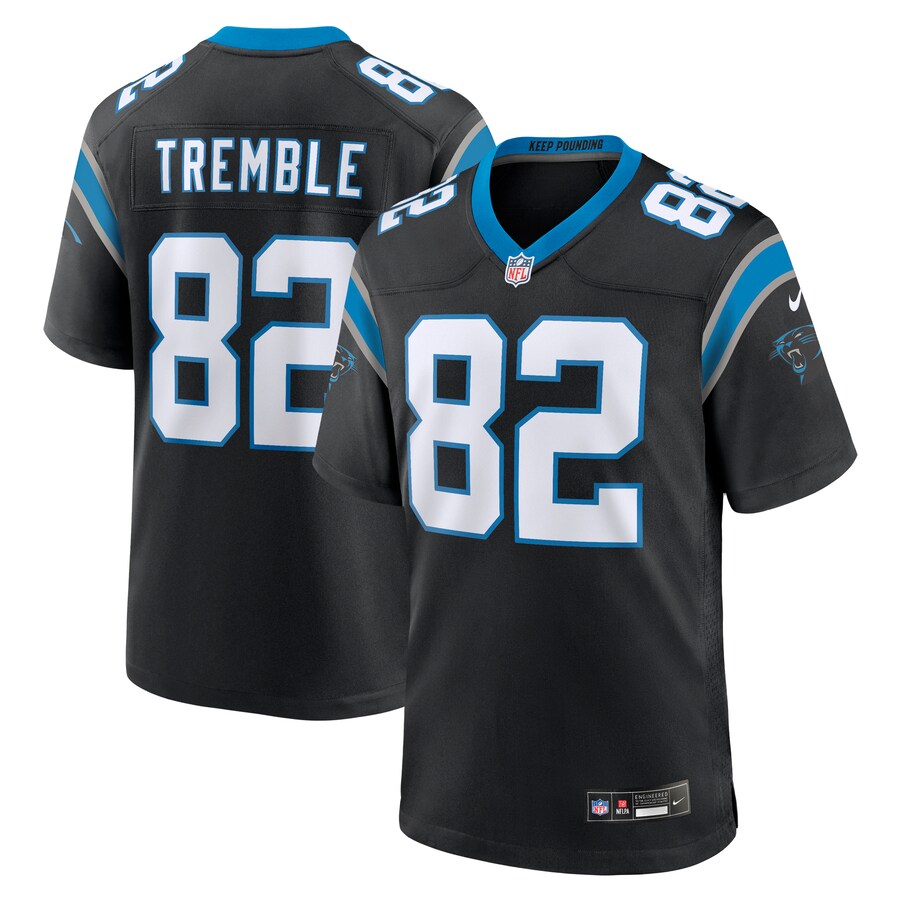 Men's Carolina Panthers Tommy Tremble Nike Black Team Game Jersey - ujerseystore