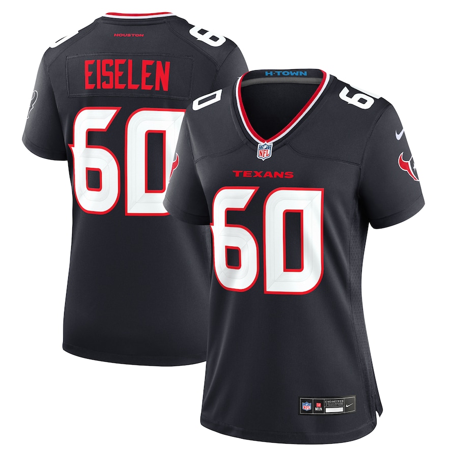 Women's Houston Texans Dieter Eiselen Nike Navy Team Game Jersey - ujerseystore
