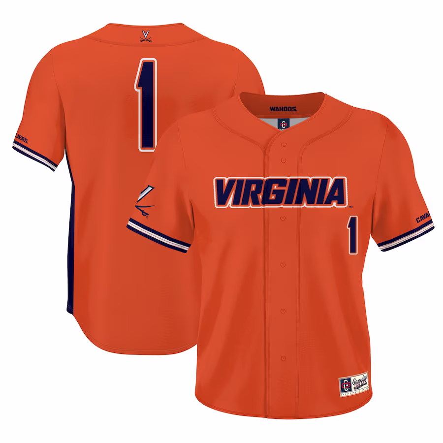 #1 Virginia Cavaliers GameDay Greats Youth Lightweight Baseball Jersey - Orange - ujerseystore