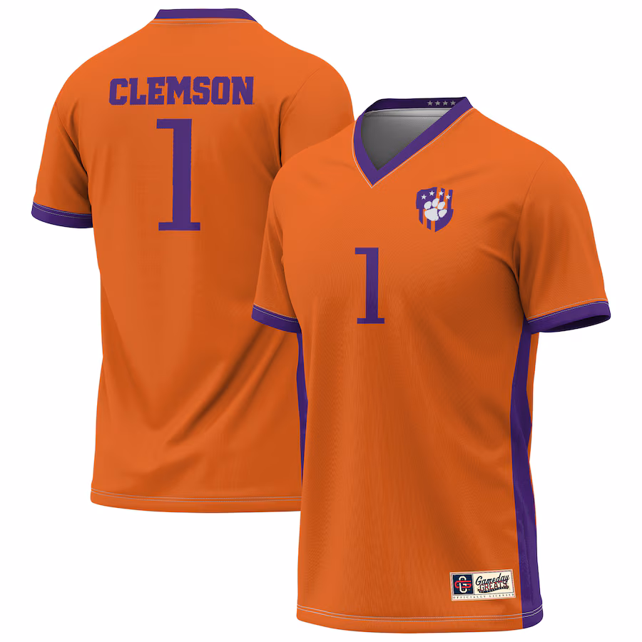 Youth GameDay Greats #1 Orange Clemson Tigers Lightweight Collegiate Soccer Fashion Jersey - ujerseystore