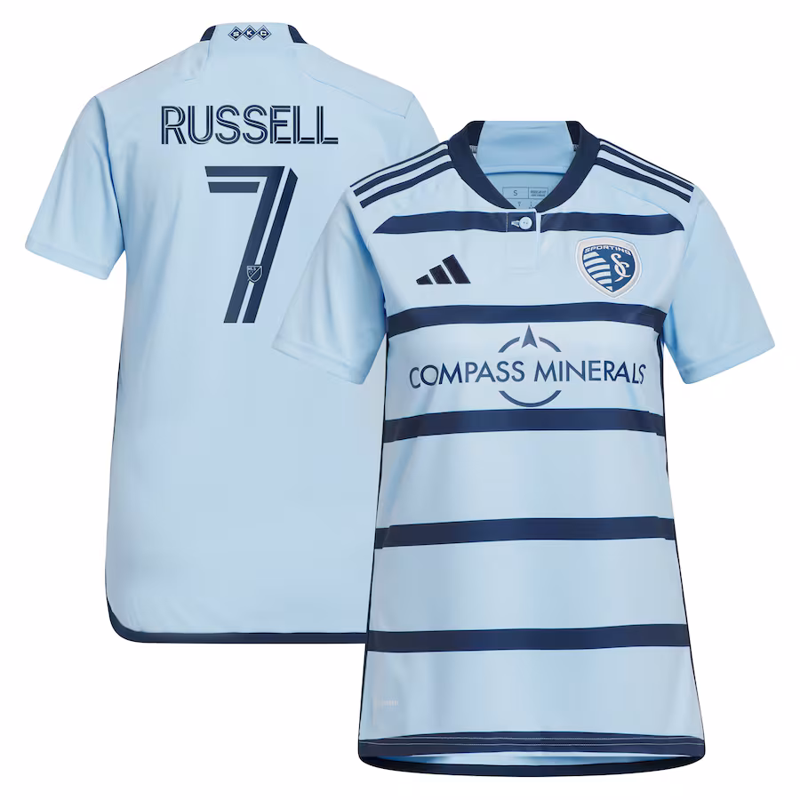 Women's Sporting Kansas City Johnny Russell adidas Light Blue 2023 Hoops 4.0 Replica Player Jersey - ujerseystore