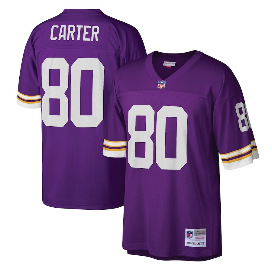 Men's Minnesota Vikings Cris Carter Mitchell & Ness Purple Legacy Replica Jersey - ujerseystore