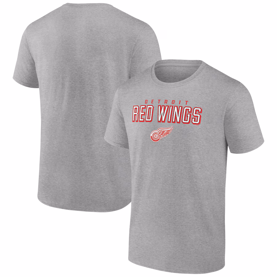 Men's Detroit Red Wings Heathered Gray Swagger T-Shirt - ujerseystore