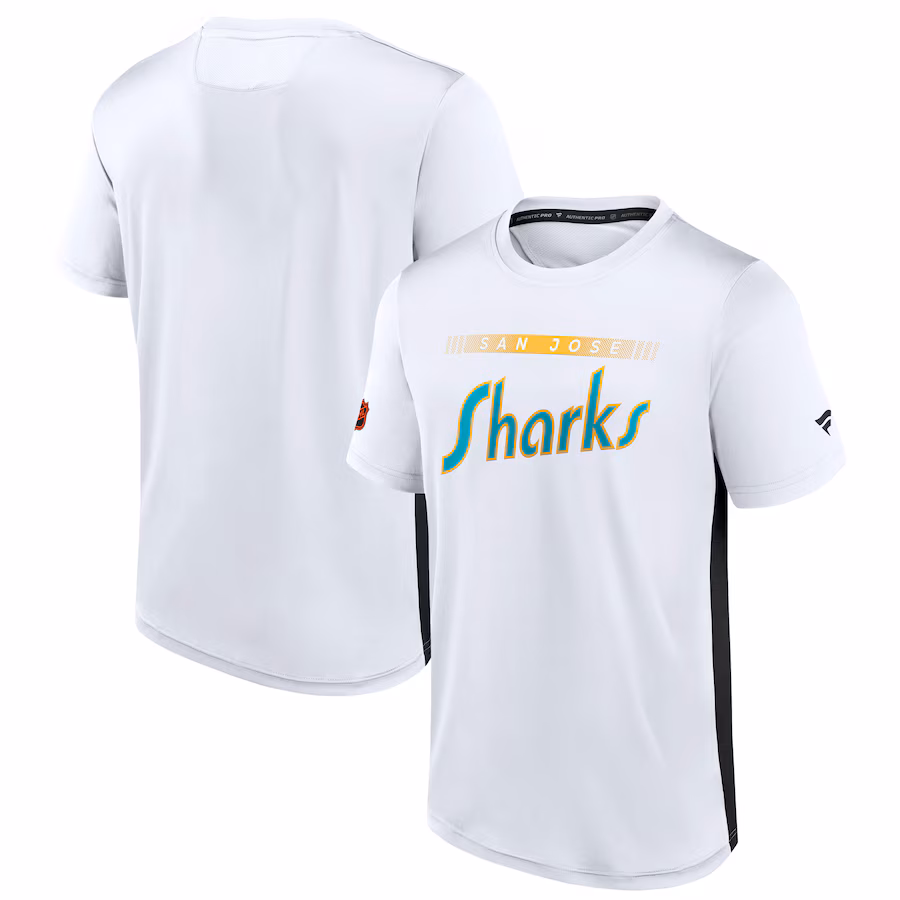Men's San Jose Sharks Fanatics White Special Edition 2.0 Authentic Pro Tech T-Shirt - ujerseystore