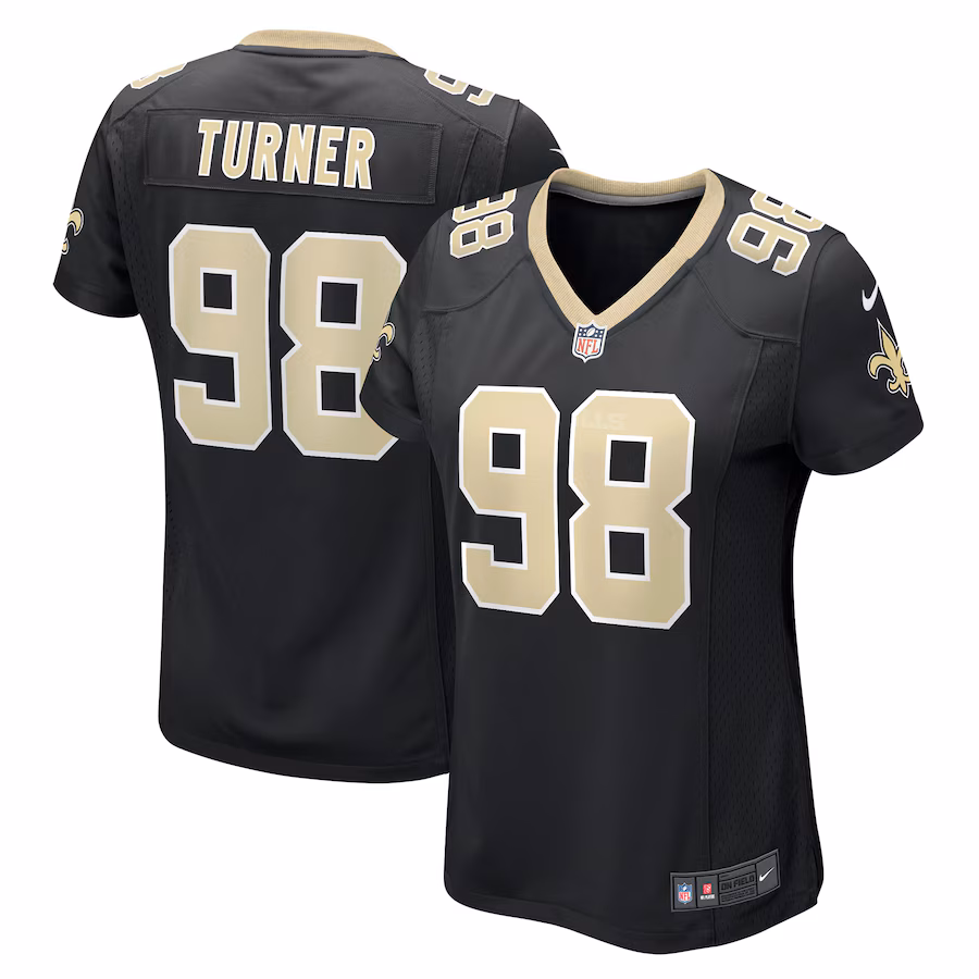 Women's New Orleans Saints Payton Turner Nike Black Game Jersey - ujerseystore