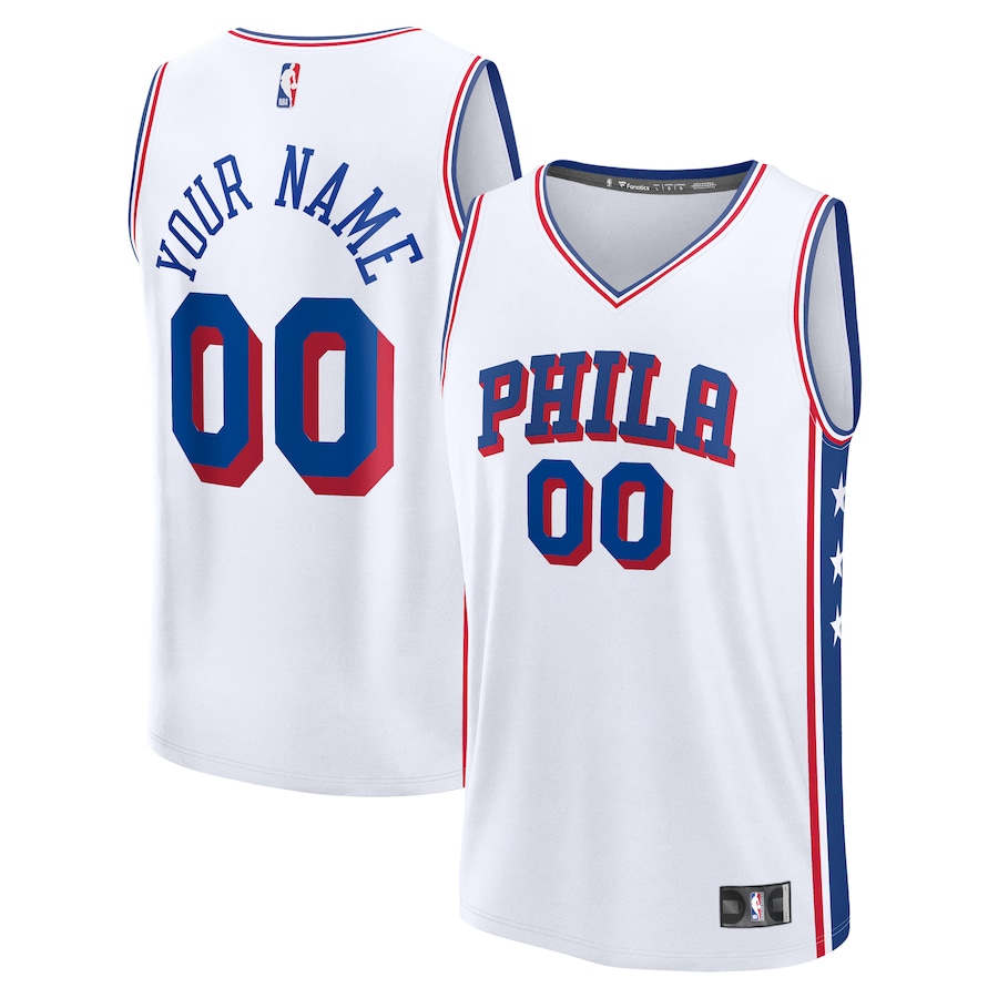 Men's Philadelphia 76ers Fanatics White Fast Break Custom Jersey - Association Edition - ujerseystore