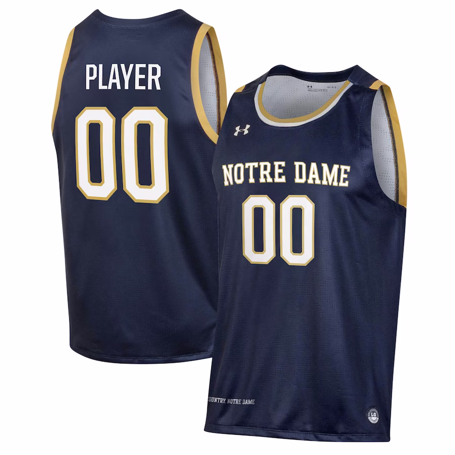 Notre Dame Fighting Irish Under Armour Pick-A-Player NIL Men's Basketball Jersey - Navy - ujerseystore