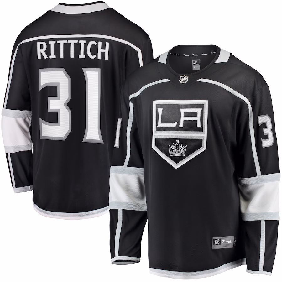 Men's Los Angeles Kings David Rittich Fanatics Black Home Premier Breakaway Player Jersey - ujerseystore