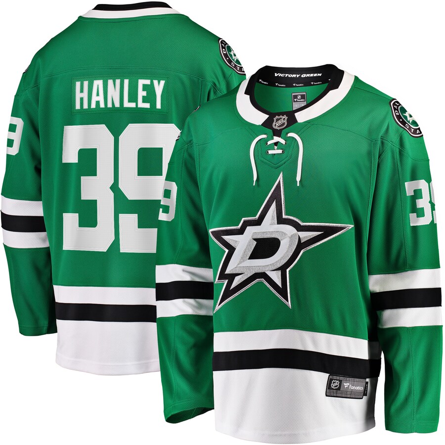 Men's Dallas Stars Joel Hanley Fanatics Branded Kelly Green Breakaway Player Jersey - ujerseystore