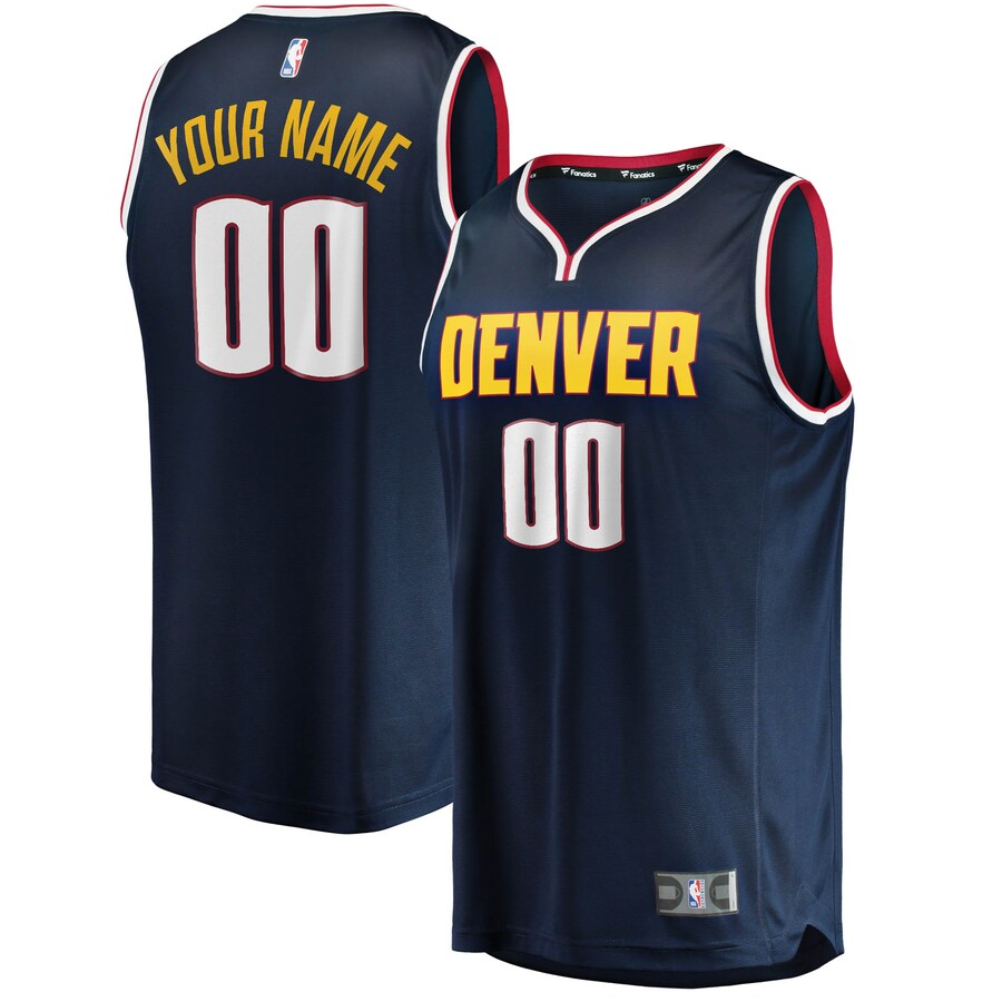 Youth Denver Nuggets Fanatics Navy Fast Break Custom Replica Jersey - Icon Edition - ujerseystore