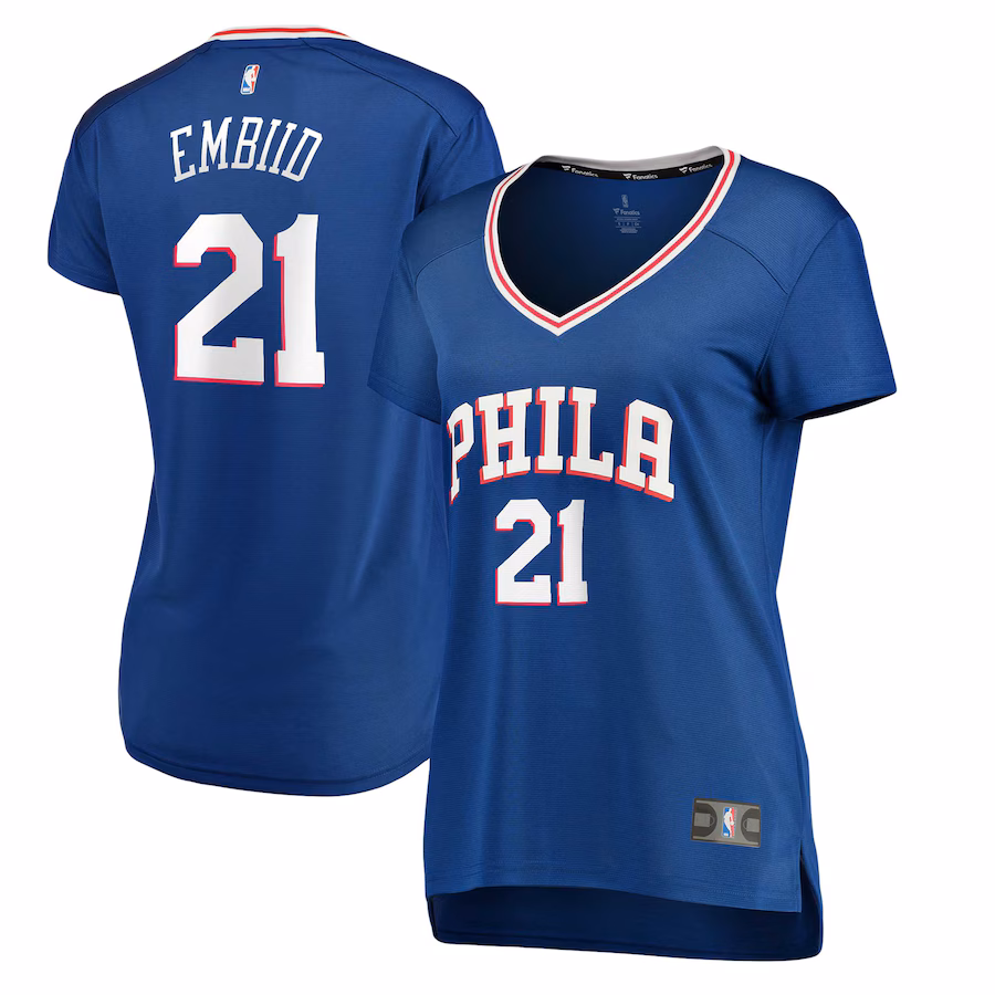 Women's Philadelphia 76ers Joel Embiid Fanatics Royal Fast Break Replica Player Jersey - Icon Edition - ujerseystore