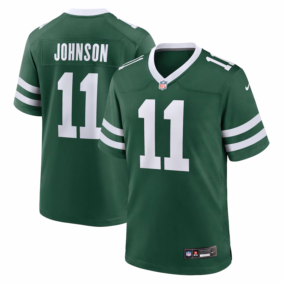 Men's New York Jets Jermaine Johnson II Nike Legacy Green Team Game Jersey - ujerseystore