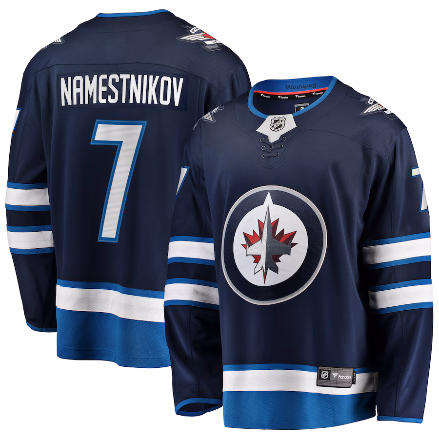 Men's Winnipeg Jets Vladislav Namestnikov Fanatics Navy Home Premier Breakaway Player Jersey - ujerseystore