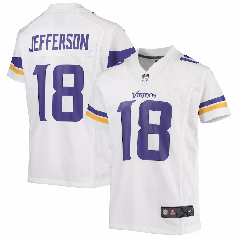 Youth Minnesota Vikings Justin Jefferson Nike White Game Jersey - ujerseystore